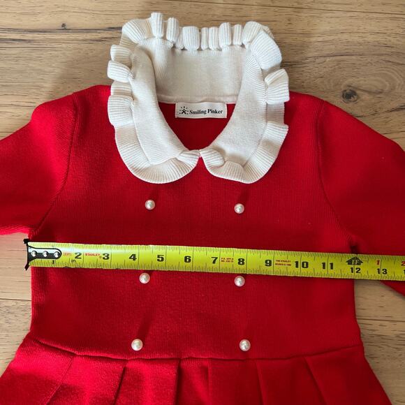 SMILING PINKER - Girls
Peter Pan Collar Sweater Dress - Red - Approx Size 6 - Picture 10 of 11